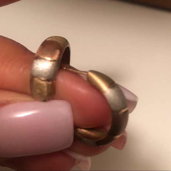 10K Gold Earrings in Tri-Tone - Picture 4 of 4